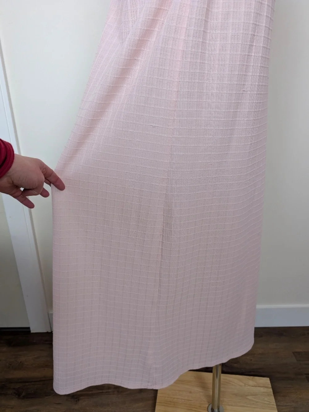 Vintage Robe Baby Pink Maxi Size Small Belted Feminine - Picture 11 of 16